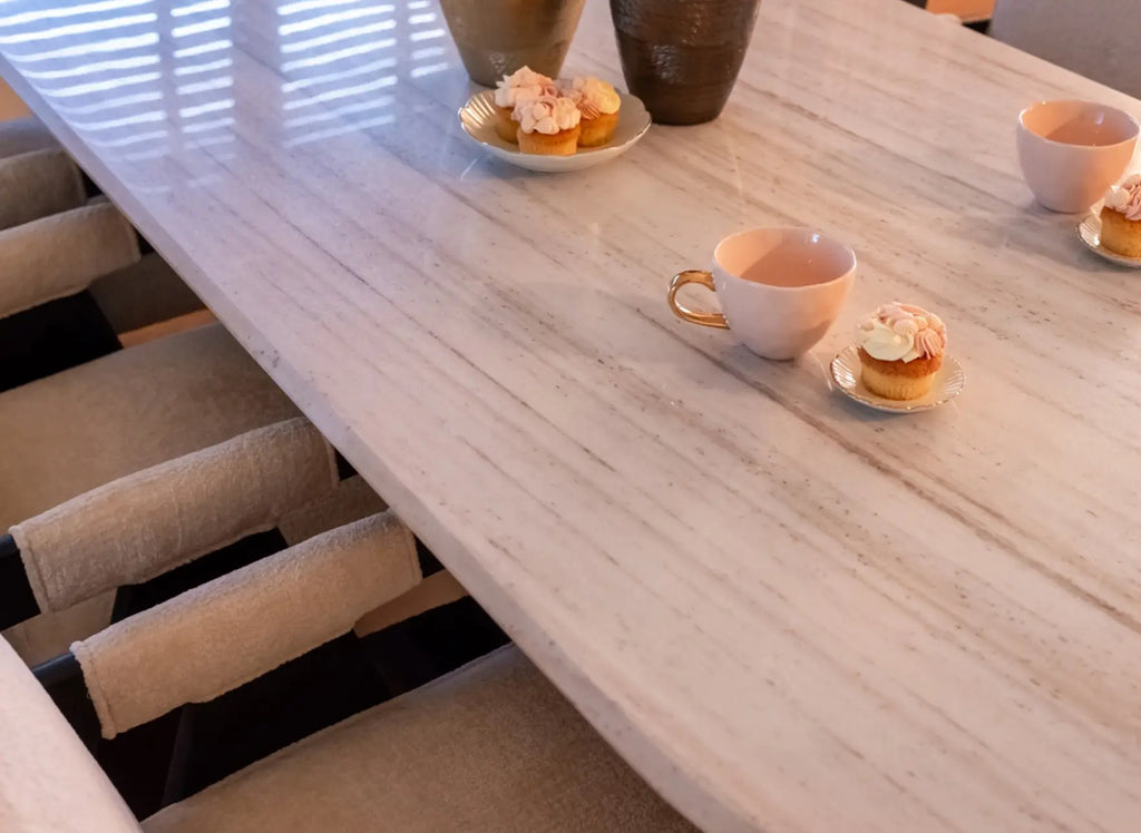 Mayfield White Marble Dining Table Home Store Living