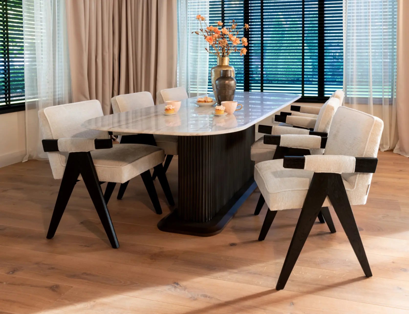 Mayfield White Marble Dining Table Home Store Living
