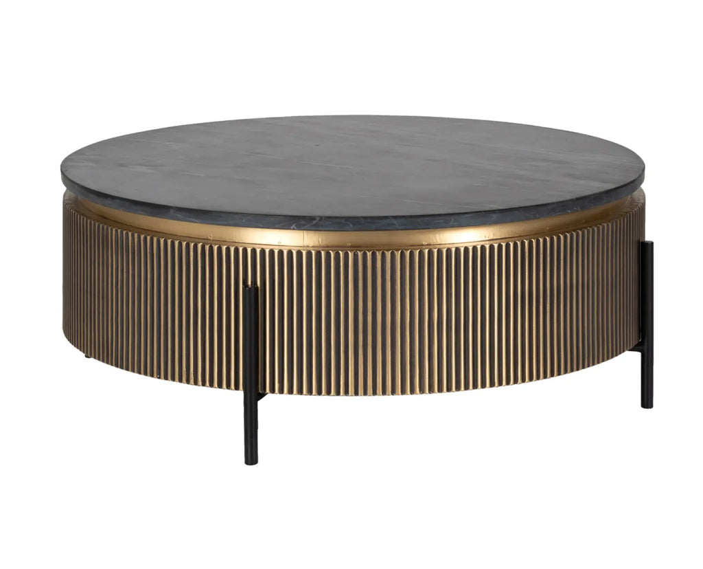 Ironville Round Gold Coffee Table 0.9m Home Store Living