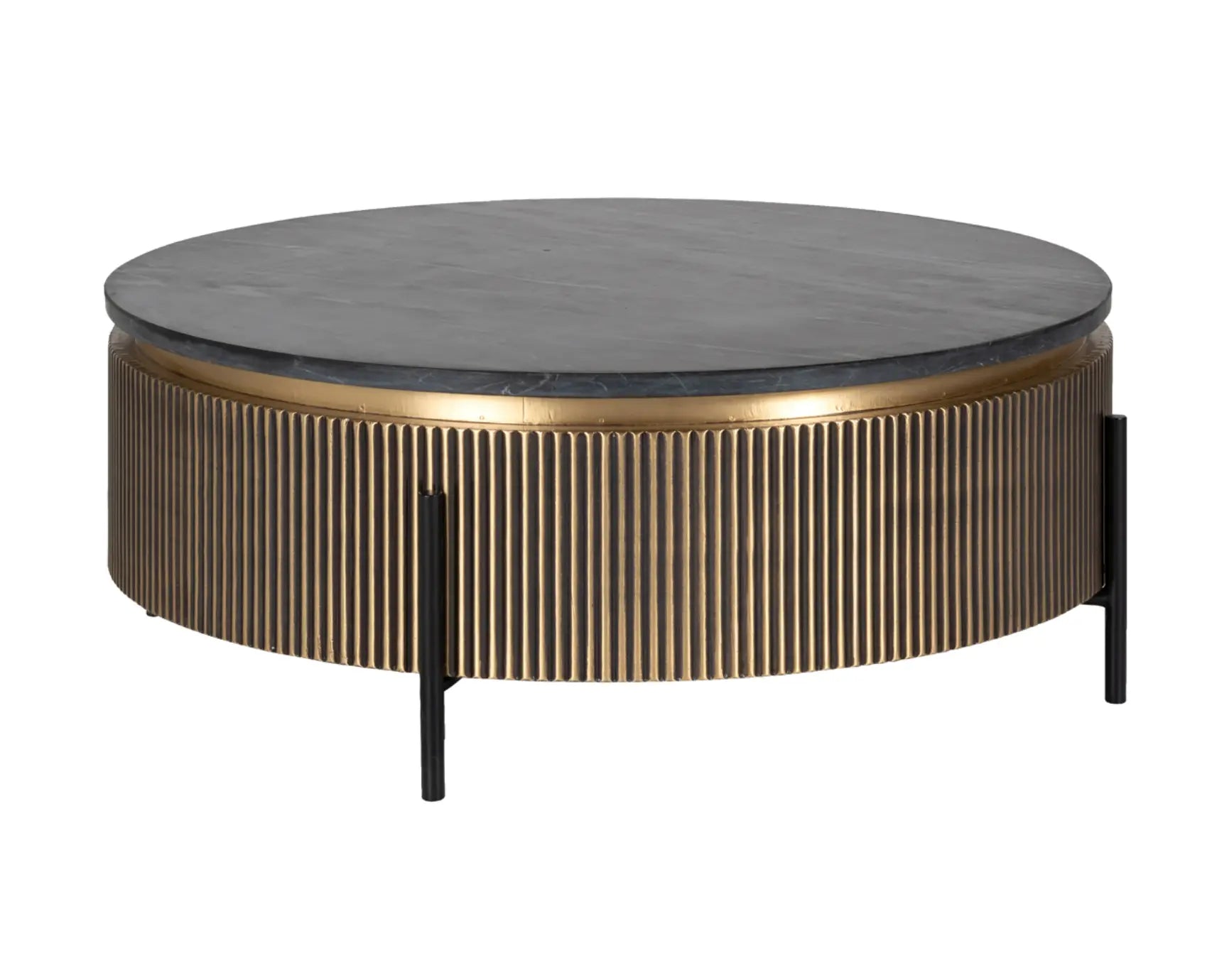 Ironville Round Gold Coffee Table 0.9m Home Store Living