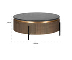 Ironville Round Gold Coffee Table 0.9m Home Store Living