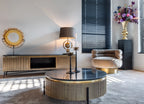 Ironville Round Gold Coffee Table 0.9m Home Store Living