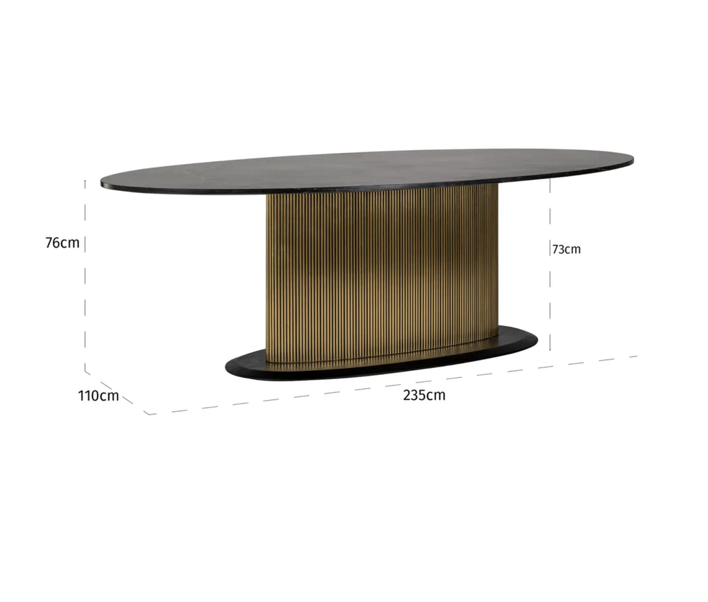 Ironville Gold Oval Dining Table Home Store Living