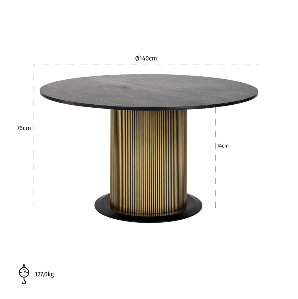 Ironville Gold Dining Table 1.4m Home Store Living