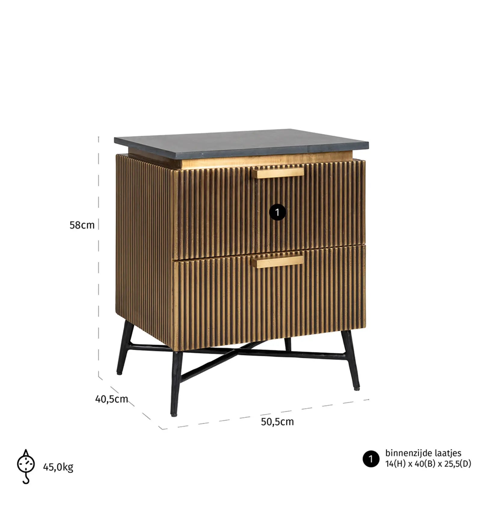 Ironville Gold Nightstand Home Store Living