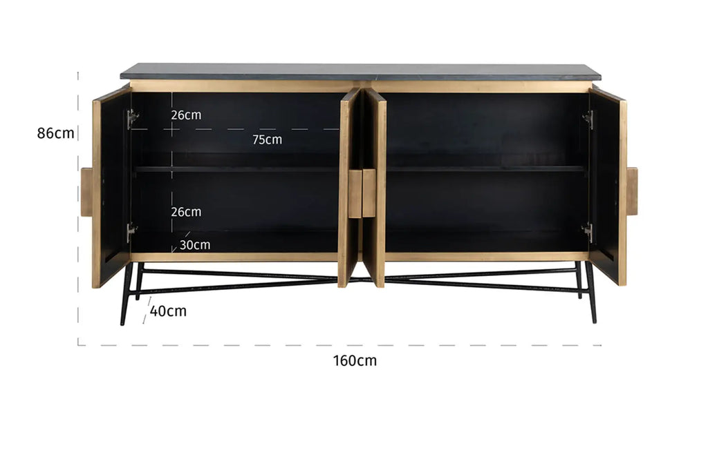 Ironville Gold Sideboard Home Store Living