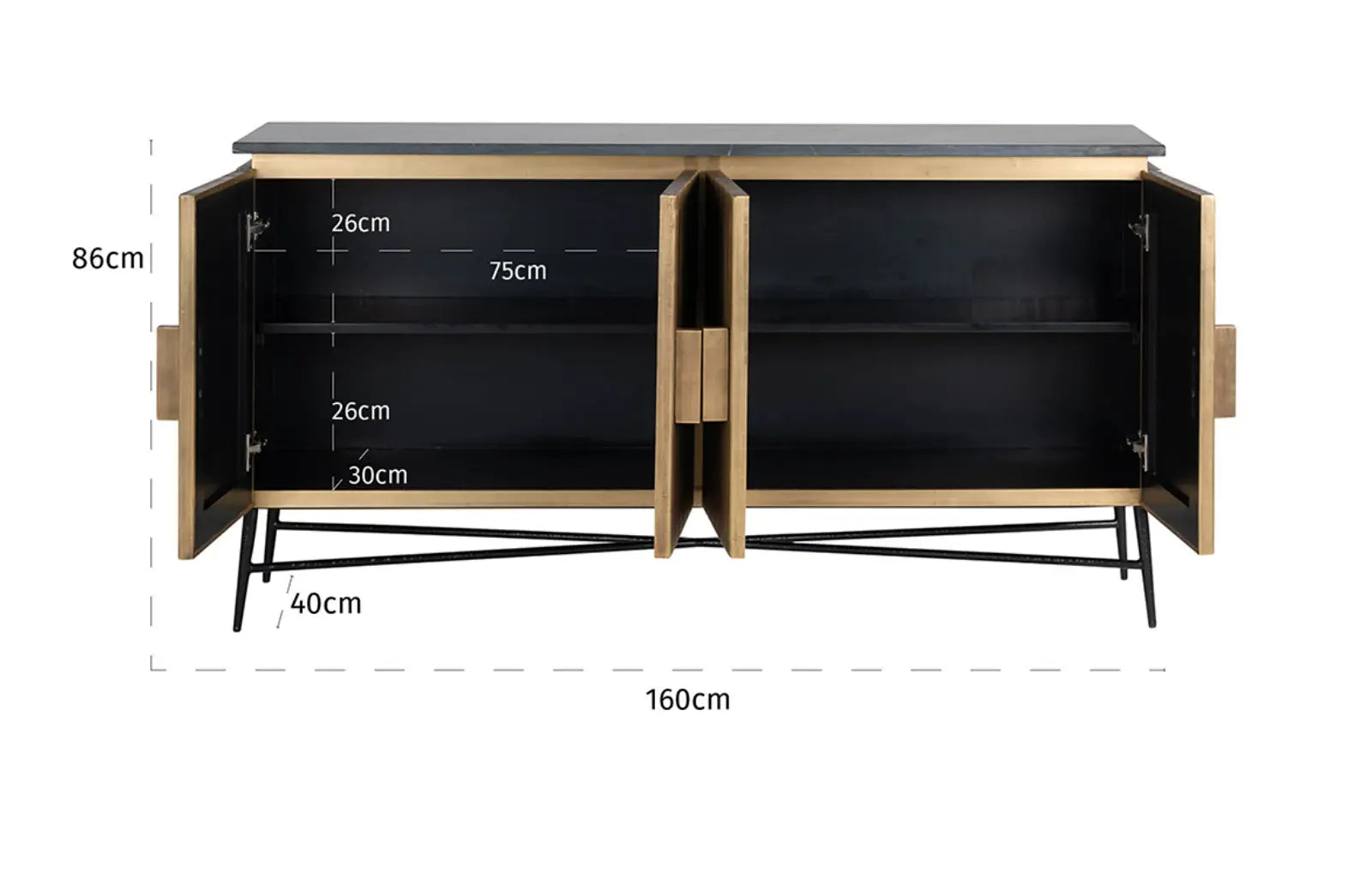 Ironville Gold Sideboard Home Store Living