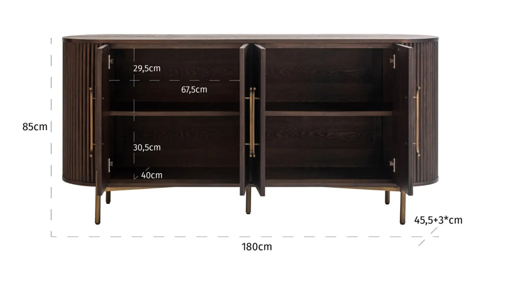 Luxor 4 Door Brown Sideboard Home Store Living