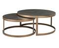 Bloomville Shargreen Brass Nested Coffee Table (Set of 2) - Glass Tops Included Home Store Living