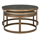 Bloomville Shargreen Brass Nested Coffee Table (Set of 2) - Glass Tops Included Home Store Living