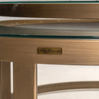Bloomville Shargreen Brass Nested Coffee Table (Set of 2) - Glass Tops Included Home Store Living