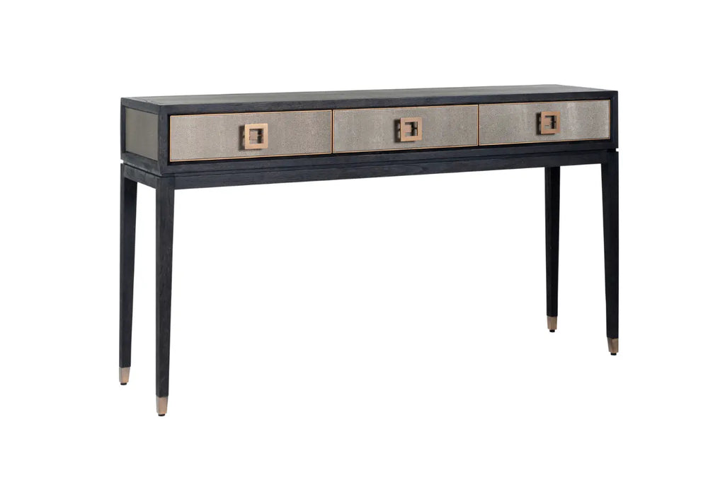 Bloomville Brass Shagreen Console Table Home Store Living