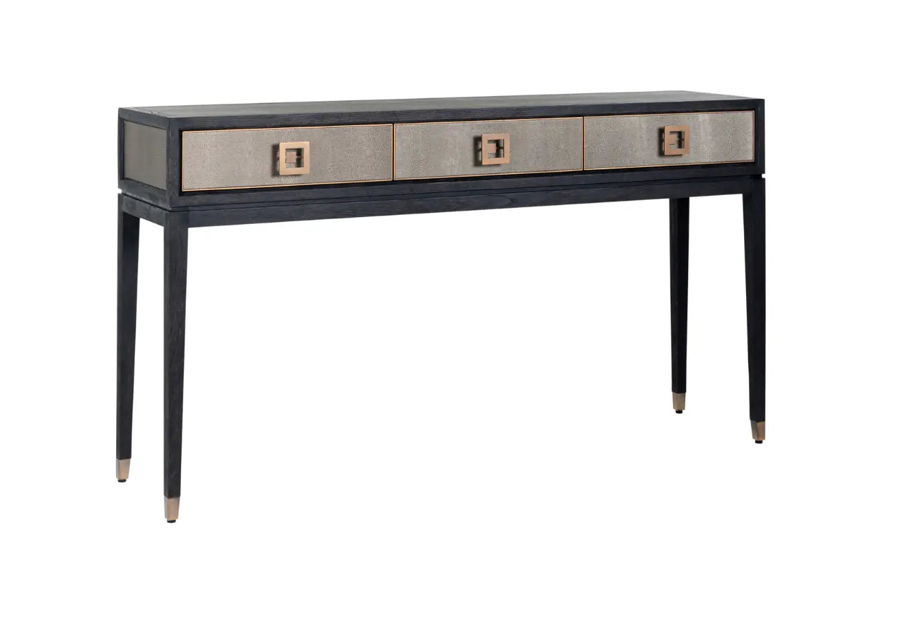 Bloomville Brass Shagreen Console Table Home Store Living