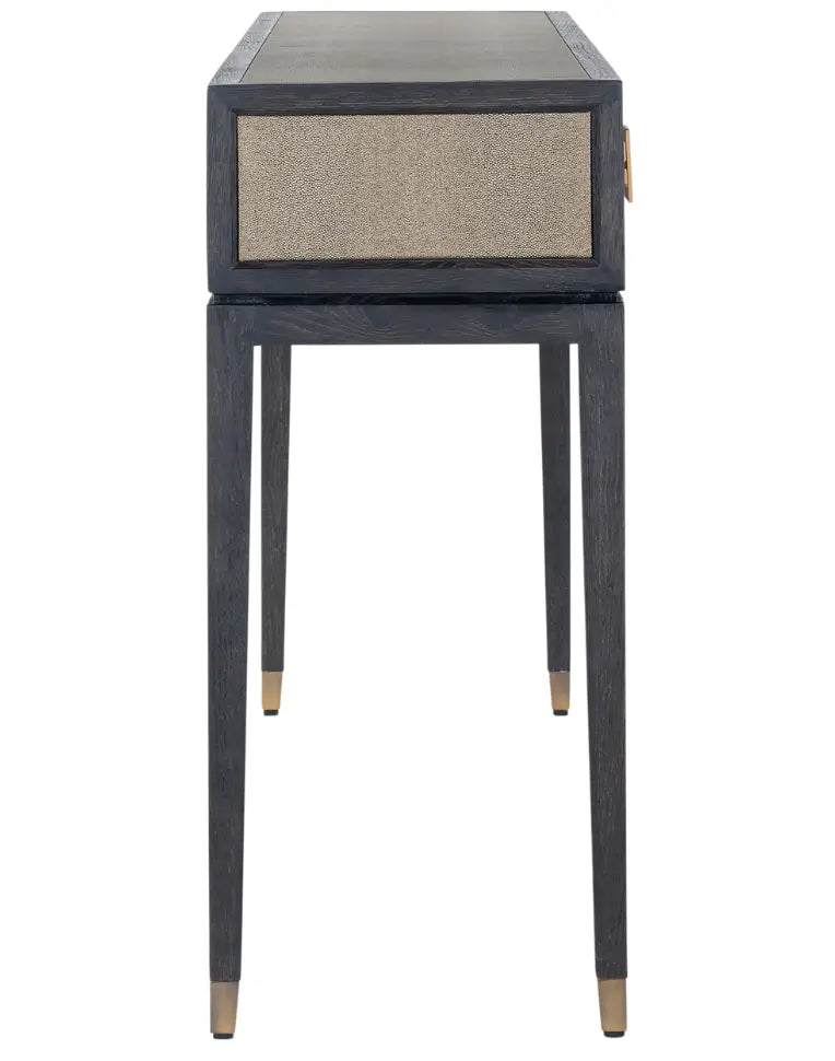 Bloomville Brass Shagreen Console Table Home Store Living