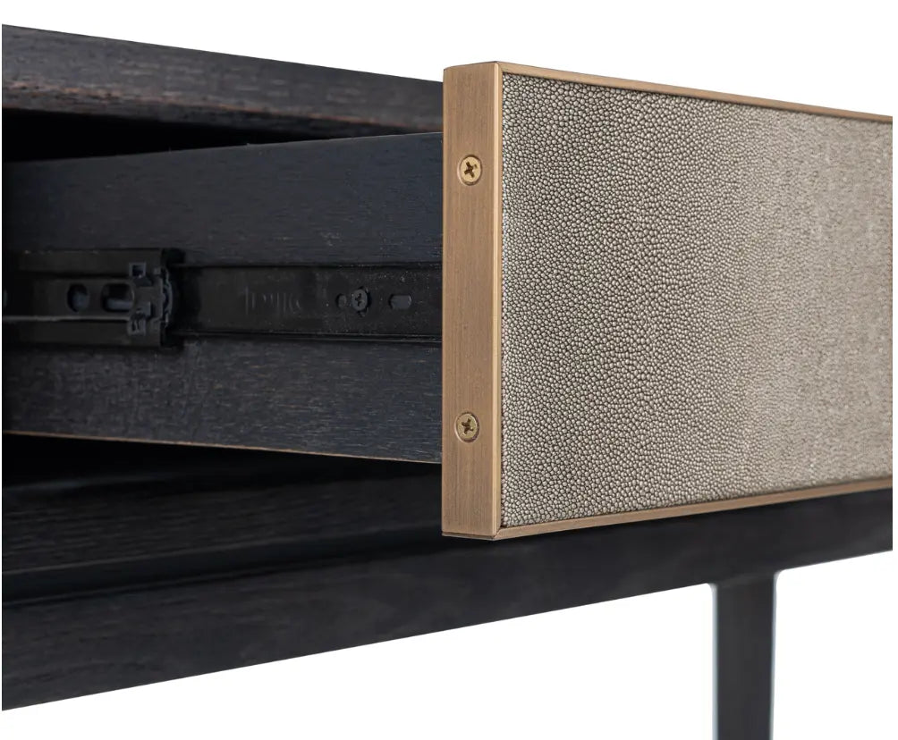 Bloomville Brass Shagreen Console Table Home Store Living