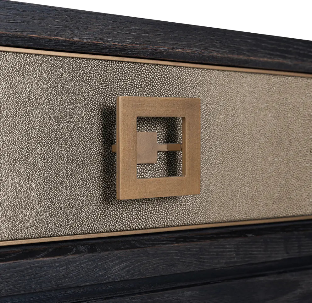 Bloomville Brass Shagreen Console Table Home Store Living