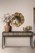 Bloomville Brass Shagreen Console Table Home Store Living
