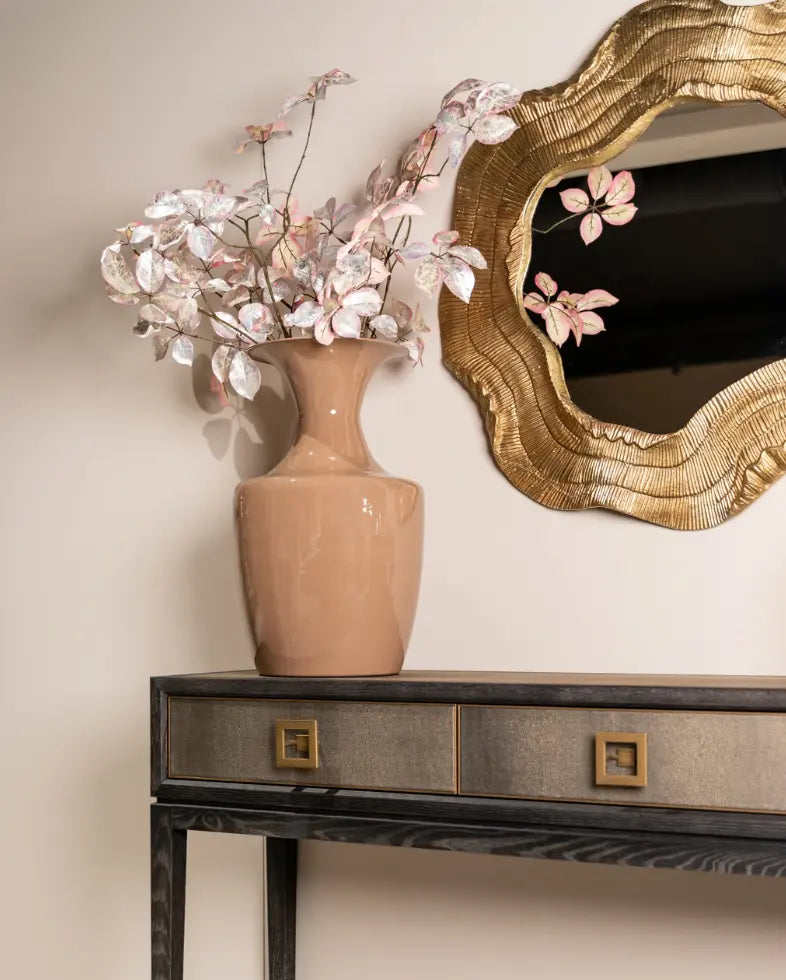 Bloomville Brass Shagreen Console Table Home Store Living