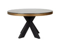 Bloomville 1.4m Brass Shagreen Dining Table (inc. Glass Top) Home Store Living