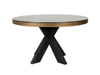Bloomville 1.4m Brass Shagreen Dining Table (inc. Glass Top) Home Store Living