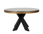 Bloomville 1.4m Brass Shagreen Dining Table (inc. Glass Top) Home Store Living