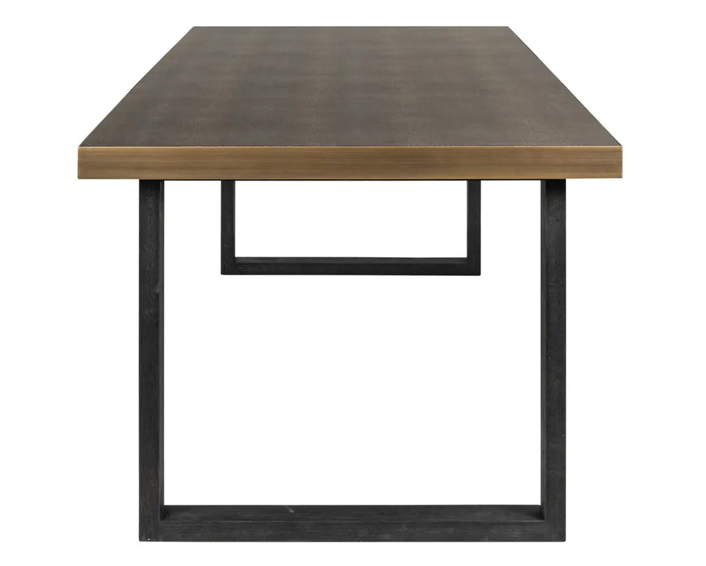 Bloomville Brass Shagreen Dining Table (inc. Glass Top) Home Store Living