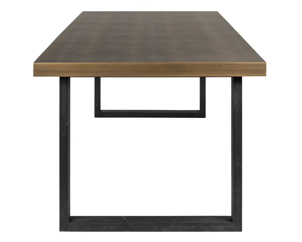Bloomville Brass Shagreen Dining Table (inc. Glass Top) Home Store Living