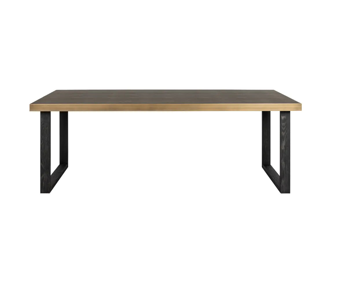 Bloomville Brass Shagreen Dining Table (inc. Glass Top) Home Store Living