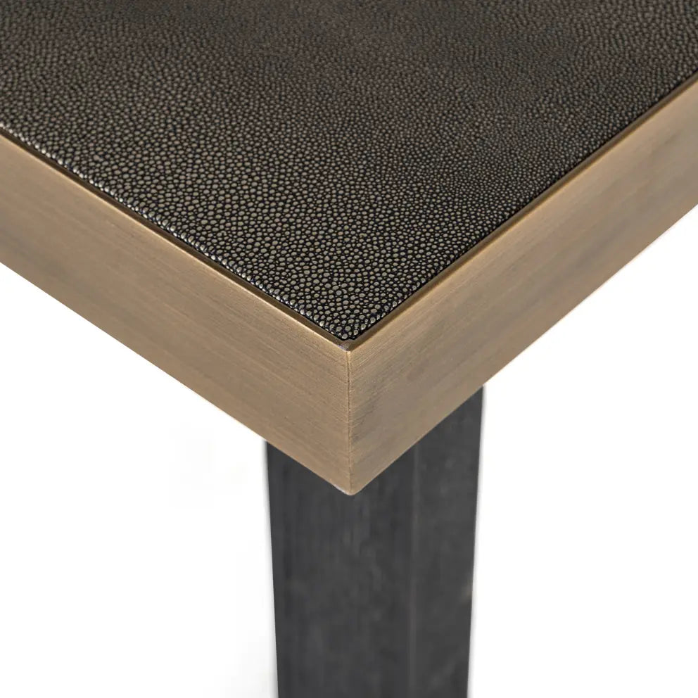Bloomville Brass Shagreen Dining Table (inc. Glass Top) Home Store Living
