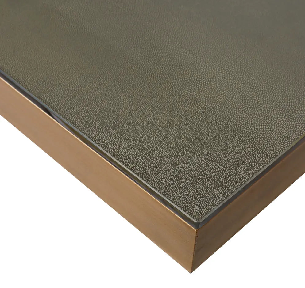 Bloomville Brass Shagreen Dining Table (inc. Glass Top) Home Store Living