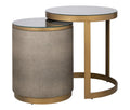 Bloomville Brass Shagreen End Table (inc. Glass Top) Set of 2 Home Store Living