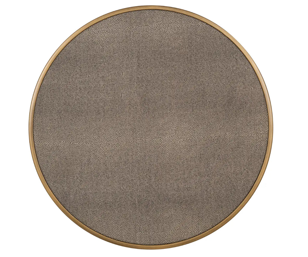 Bloomville Brass Shagreen End Table (inc. Glass Top) Set of 2 Home Store Living