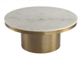 Camden Beige Marble & Gold Coffee Table 0.9m Kevin Simba