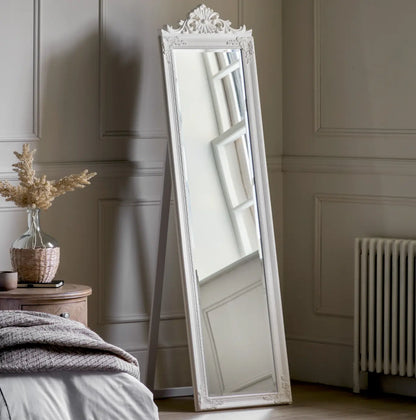 Lambeth Wood Cheval Mirror White 1790x455mm Home Store Living