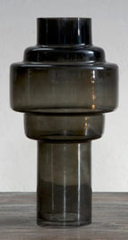 Cayden Black Smoked Glass Vase premier housewares