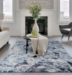 Aurora Foam Metallic Blue Rug Home Store Living