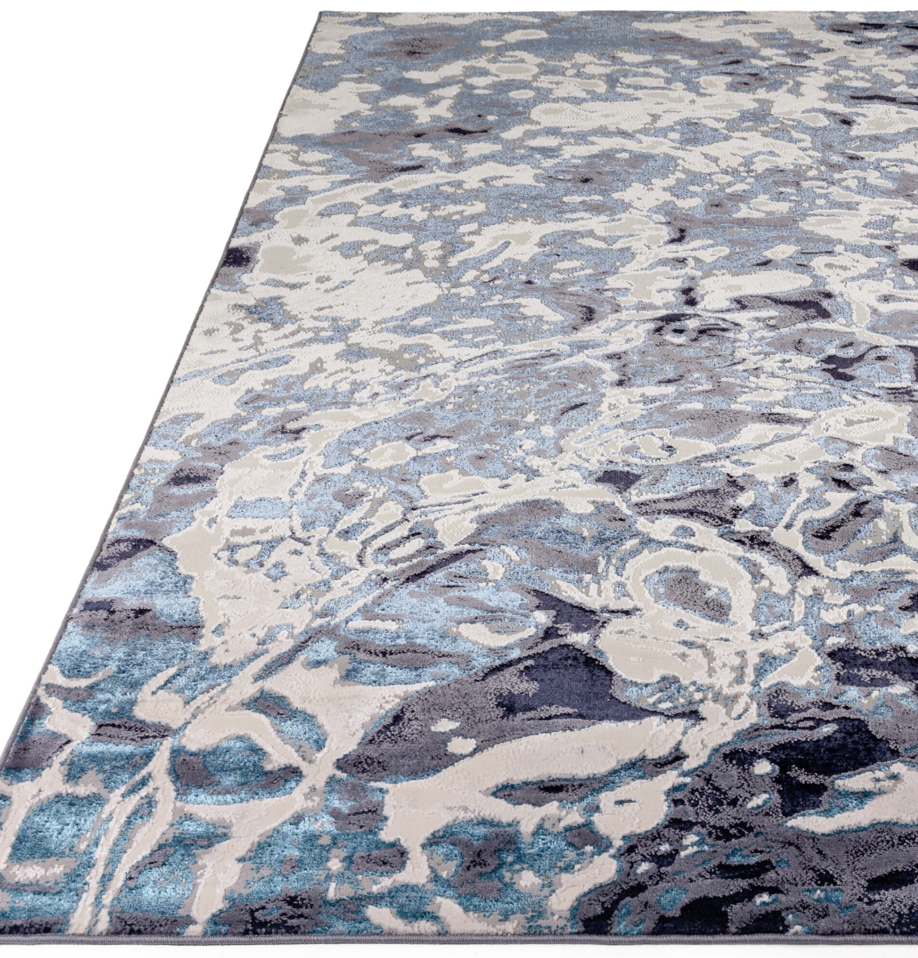 Aurora Foam Metallic Blue Rug Home Store Living