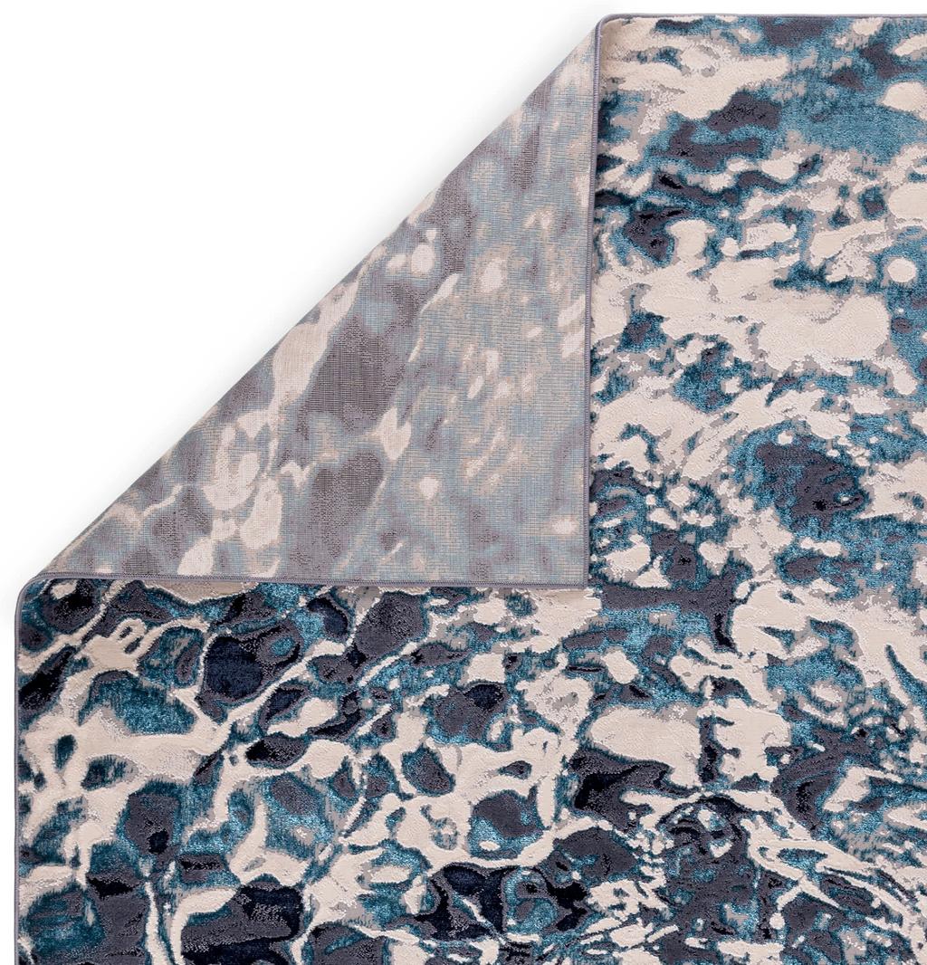 Aurora Foam Metallic Blue Rug Home Store Living