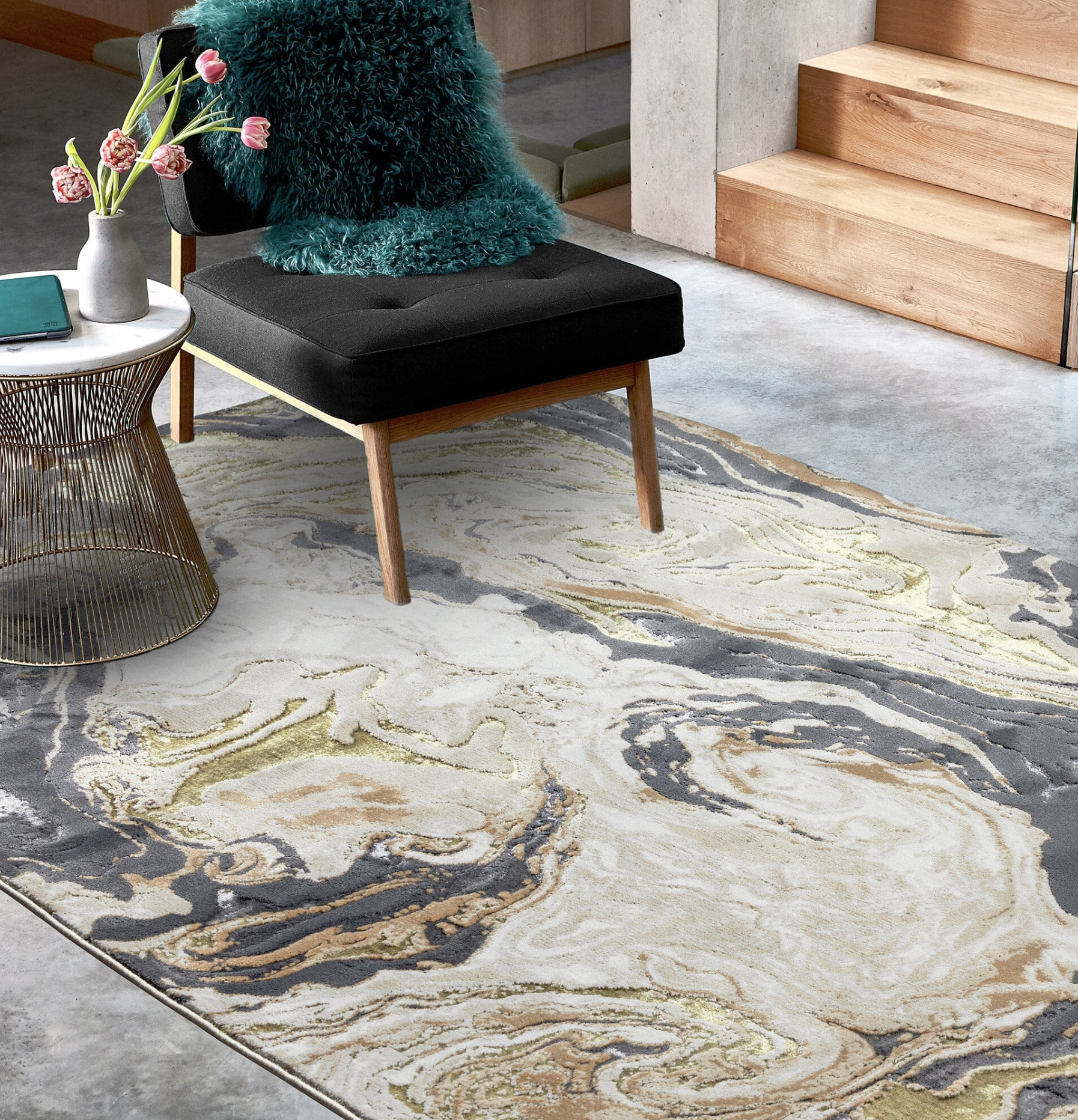 Aurora Marble Abstract Rug Home Store Living