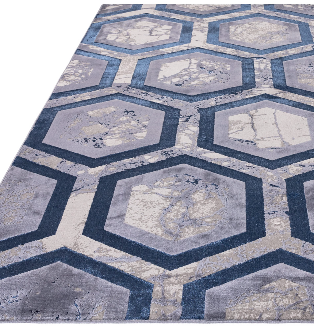 Aurora Hexagon Geometric Rug Home Store Living