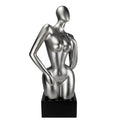 Large Silver Ceramic Lady Sculpture with Black Base Lesser & Pavey