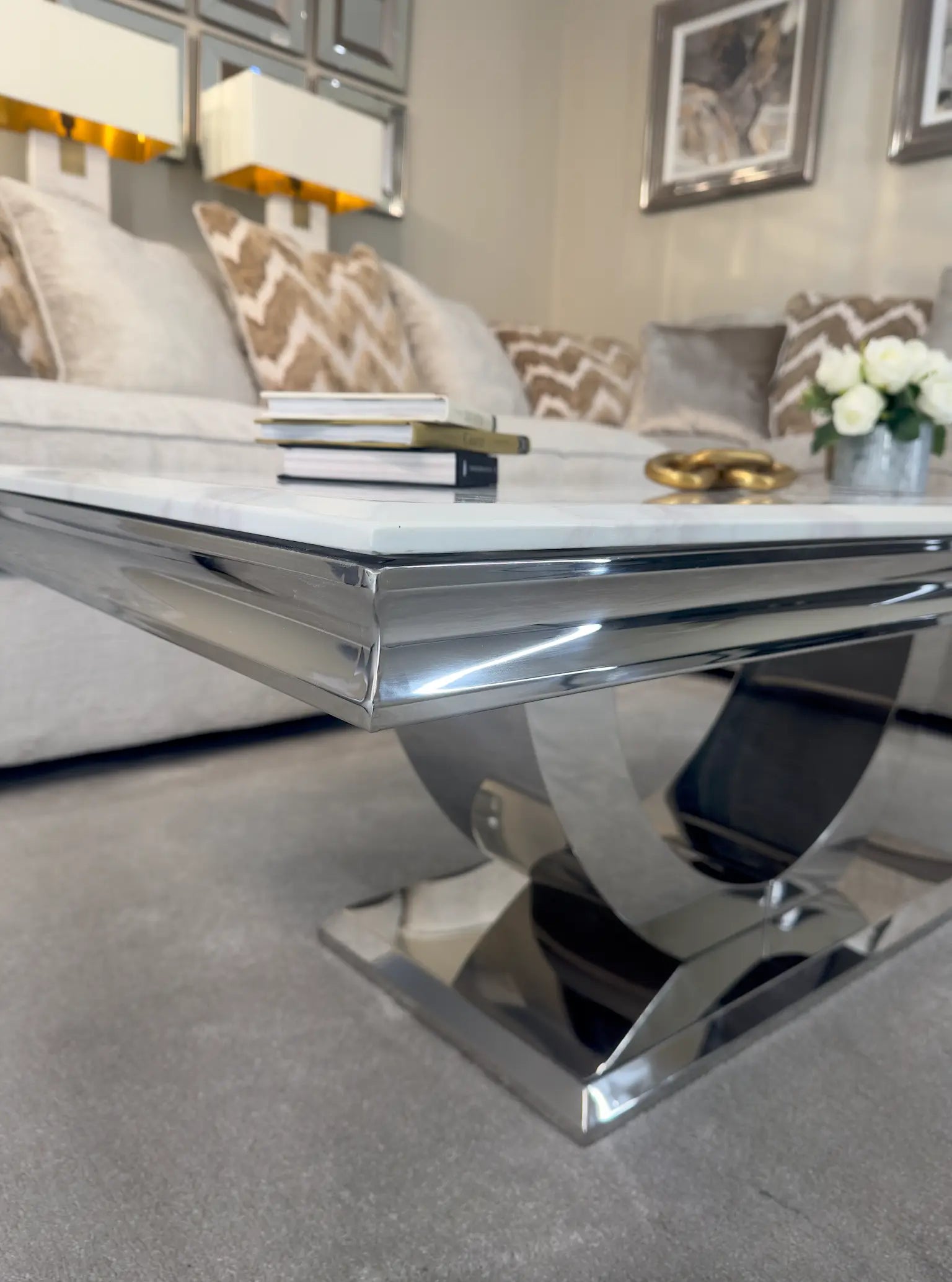 London 1.2m Marble Coffee Table AWS TRADING LTD