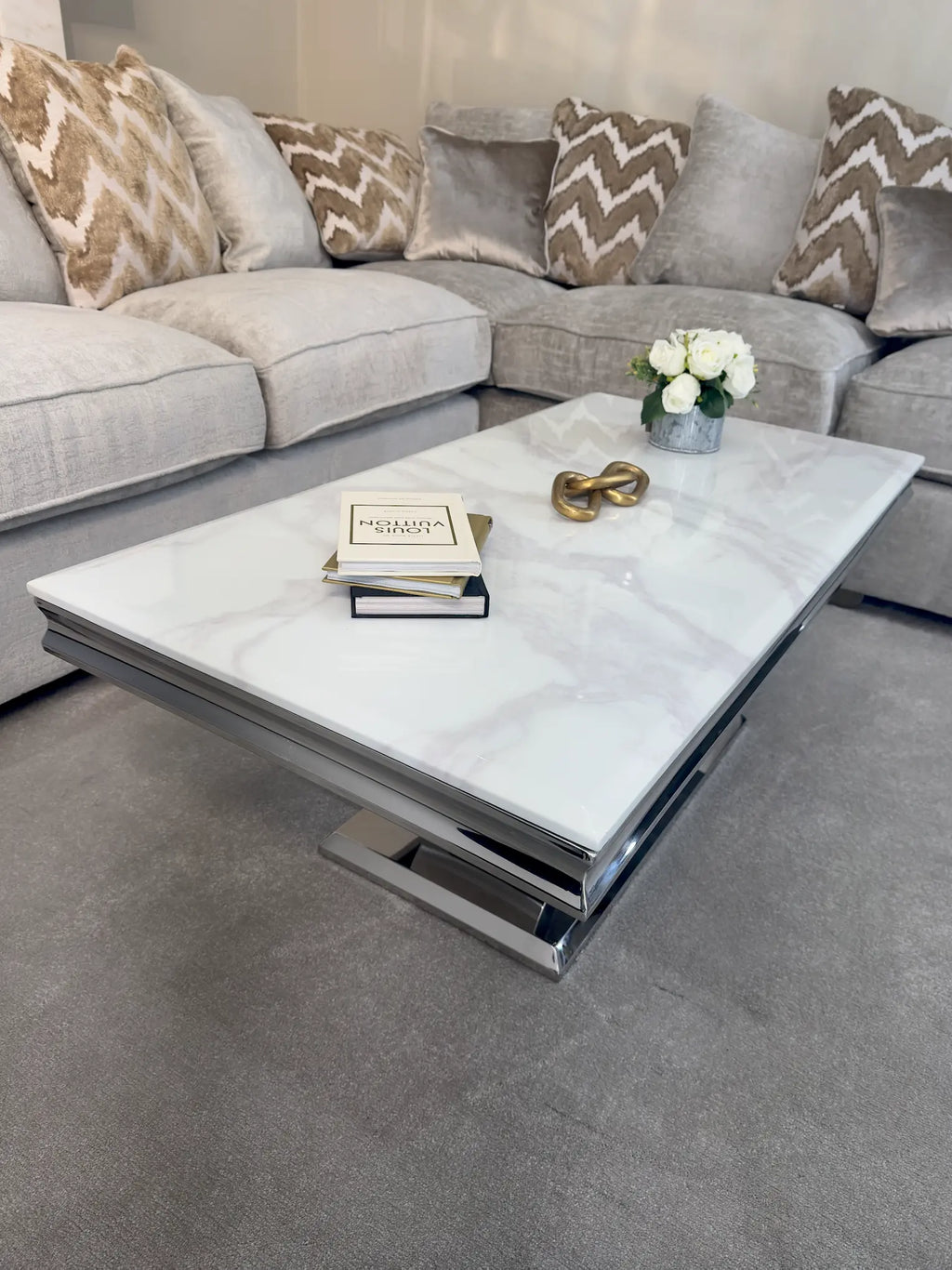 London 1.2m Marble Coffee Table AWS TRADING LTD