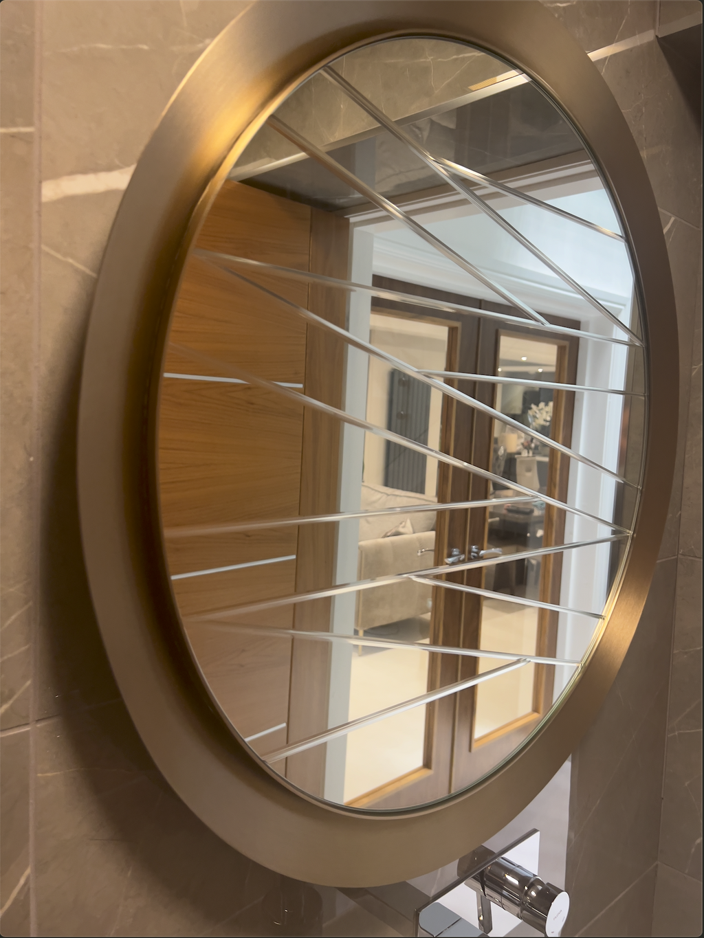 Kane Brass & Gunmetal Wall Mirror RV Astley