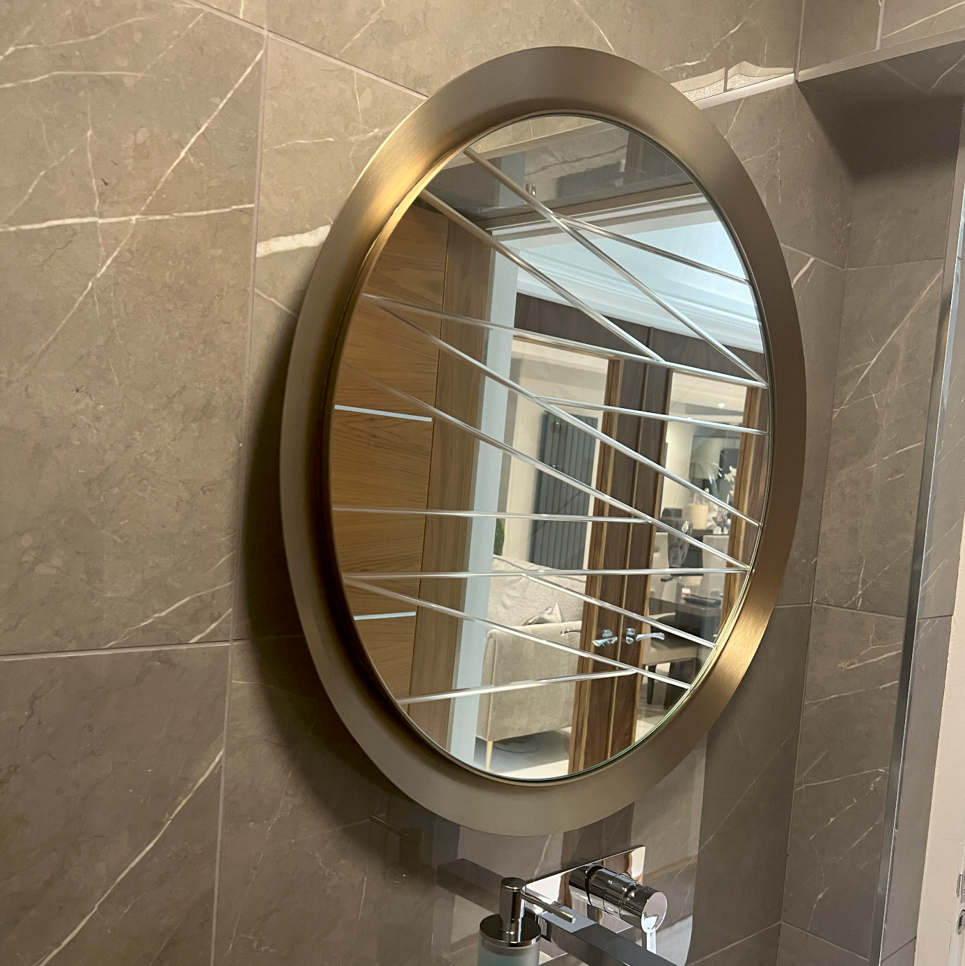 Kane Brass & Gunmetal Wall Mirror RV Astley