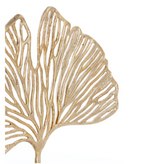 Large Gold Leaf Ornament on White Marble Base Light and Living