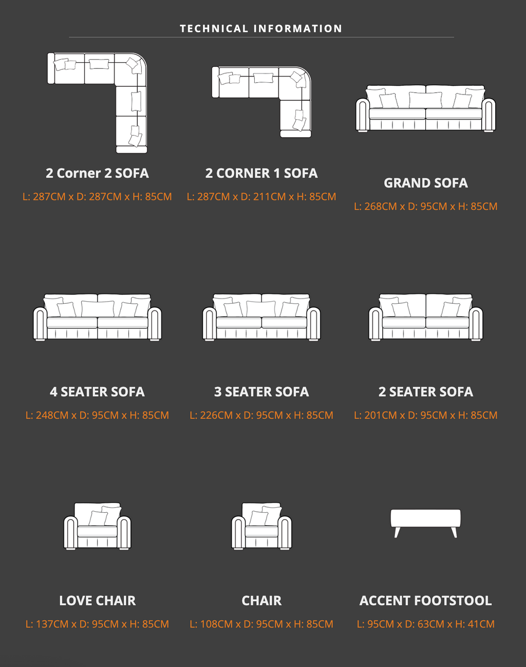 Glamour Premium High Back Sofa Range - Home Store Living