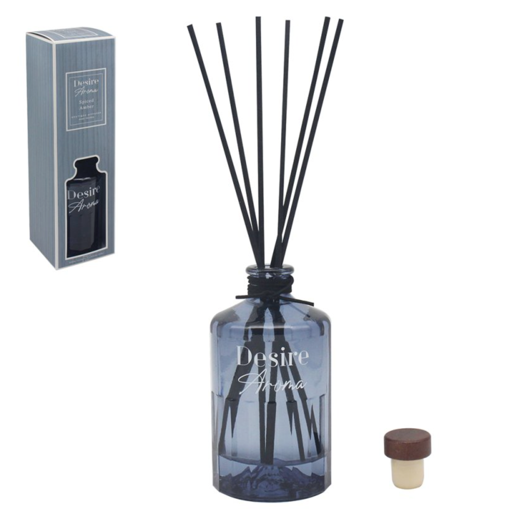 Desire Aroma Cologne Spiced Amber 500ml Reed Diffuser Lesser & Pavey Ltd