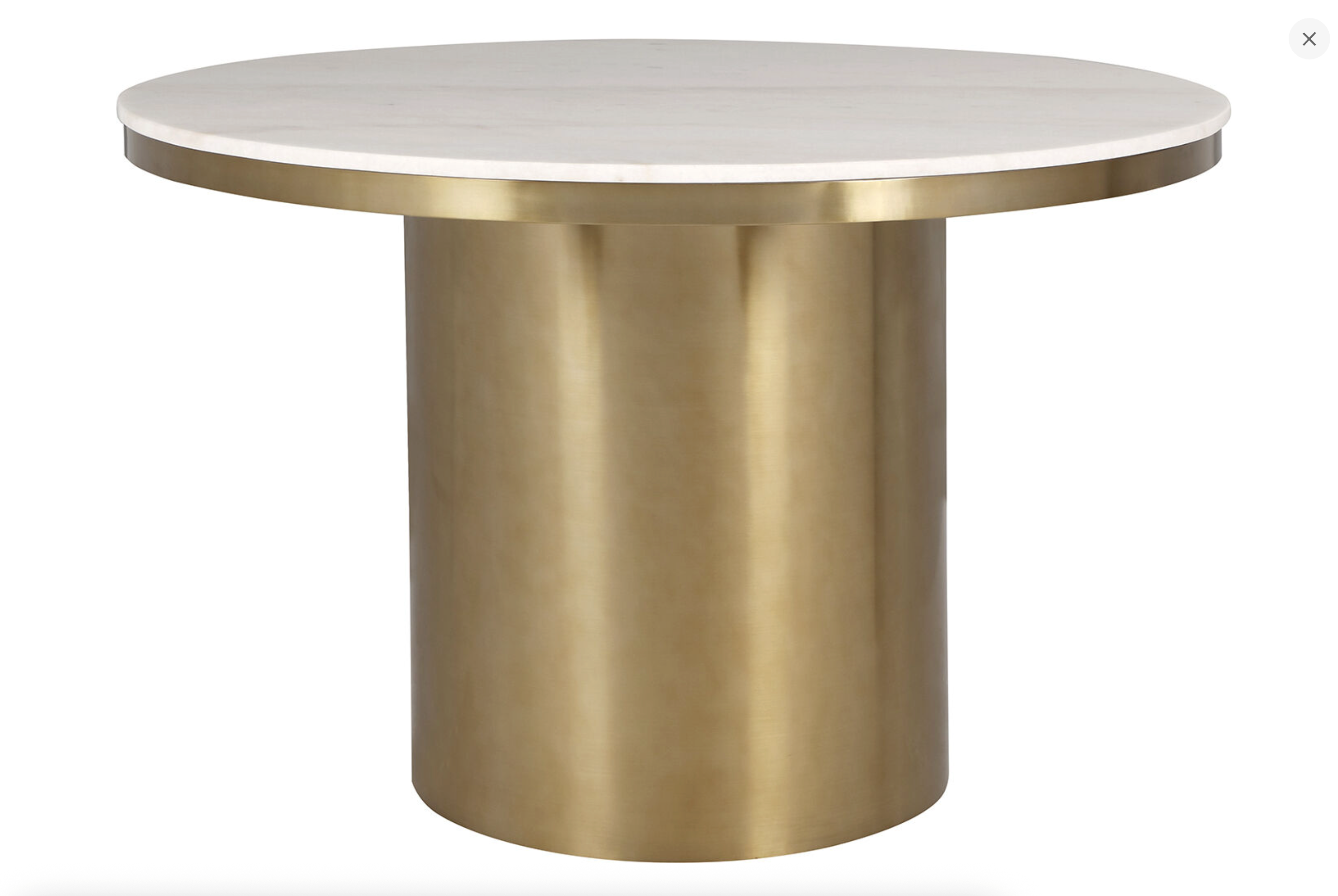 Camden Dining Table - Cream Marble/ Brushed Brass 130cm Kevin Simba