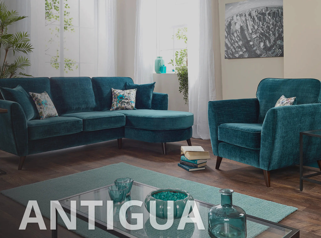 Antigua Upholstered Velvet Corner Chaise Sofa Lebus